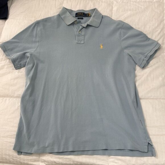 Polo by Ralph Lauren Blue Classic Polo Shirt- 100% cotton- size Lg - Picture 3 of 7